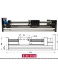 16Mm Ball Screw Linear Rail Guide 500Mm Sliding Motion Workbench For Cnc DIY Projects Low Noise Wear Resistant Steel Balls detailed side view with dimensions