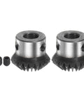 Two Piece Bevel Gear Set Beefy 45 Steel 1M 20 Teeth 8mm Shaft Hole 1 To 1 Tapered Bevel Pinion Gear 1 Module 90 Degree Steering Gear
