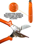 Multi Angle Miter Cutter With Spare Blade Handy Scissors Multipurpose Tool showing stainless steel blades and rubber grip handle.