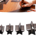Leather Die Set For Cutting Pentagrams In Four Sizes With Star Shape Transfer Punches Box Included For Easy Carry Handy Hollow Punch Tools For Crafting Scrapbooking And DIY Projects displayed on table.