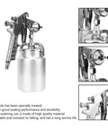 Premium Pneumatic Paint Spray Gun Featuring 2.0 Mm Suction Feed Nozzle with 1000CC cup for smooth finishes and reduced wrist strain.