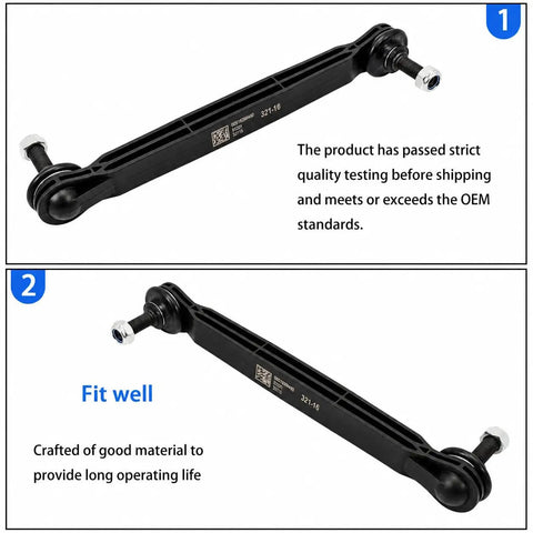 Beefed-Up Sway Bar Link Kit For Jeep Renegade 2015-2021 500X 2016-2019 And Compass 2017-2022 Front And Rear Stabilizer Replacement Links Replaces 68246496AA, black PA-66 composite links