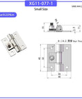 Adjustable torque hinge in stainless steel, small-size mounting hardware for industrial automation equipment (1 piece)