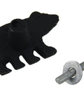 Rustic Black Bear Drawer Knobs Set Of 4 Metal Cabinet And Drawer Pulls with screw, 2 inch wide, 1.5 inch high, black metal