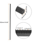 Gear Rack 1 Mod 10x10mm x 1000mm Straight Linear Spur Rack In 45 Steel shown in detail with tooth and size dimensions.