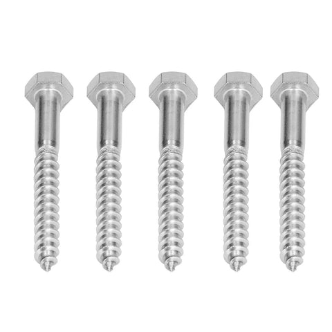 Heavy Duty M8x70mm Wood Hex Lag Screws Self Tapping For Carpentry No Pre Drill Needed In 304 Stainless Steel With Half Thread Design