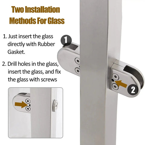 Super Heavy Duty Stainless Steel Glass Railing Baluster Post Clamp For Decks Patios And Balconies installation methods with rubber gasket.