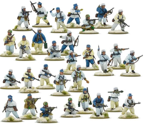 Winter Fallschirmjaeger Bolt Action Platoon Miniatures Pack Paintable 28mm WW2 German Paratroopers assembled and painted for gaming