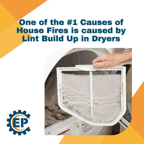 Lint-filled dryer lint screen filter showing importance of cleaning. Durable Dryer Lint Screen Trap Filter Series 70 80 90 Replaces AP6023930 8557857 8565972 8559787 8558463 Made In USA No Fuss Easy Install For Quick Clean And Faster Drying.