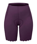 Front view of 2.0 Padded High Rise Biker Shorts For Women With Waistband Free Design And Softer Compression, Mulberry, XL.