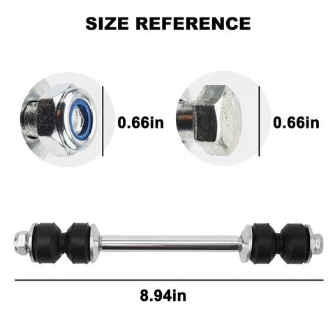 Front Sway Bar Link Kit For Chevy Silverado Tahoe Suburban Yukon XL 1995-2019 2 Pack Heavy Duty Replacement Replaces OE K700539 10385580 15167767 Direct Fit Zinc Nickel Bushings For Superior Steering And Quieter Ride, 8.94in link, 0.66in ends