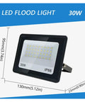 JUDYSSY Led Flood Light 50W 100W 150W Ac220 Led Reflector Ip66 Waterproof Outdoor Floodlight Spotlight Led Garden Lights for Court,Garden,Warehouse,Warm White30W 30W dimensions illustration