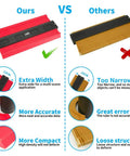 Comparison of 10 Inch Widen Profile Gauge Duplicator with red handle against a narrower version, highlighting width and accuracy differences.
