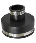 Flexible PVC Reducing Coupling With Stainless Steel Clamps For Four Inch By One And One Half Inch Nominal Pipe DWV Drain Waste And Vent System Indoors Or Outdoors Leak Proof Durable black