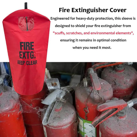 Rock Solid Fire Extinguisher Covers Bright Red Protective Sleeves Secure Hook And Loop Closure Durable PVC Shields Against Scrapes No Fuss Setup For 5 To 13 Lb Tanks 17 X 22 Inches 5 Pack