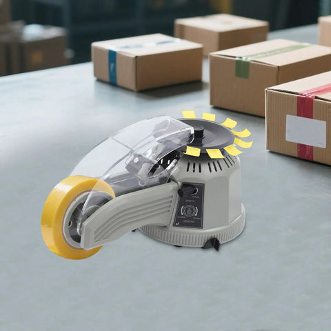 Automatic Ribbon Cutting Machine With Adjustable 6 To 60 Mm Cutting Length And 3 To 25 Mm Tape Width on packing table