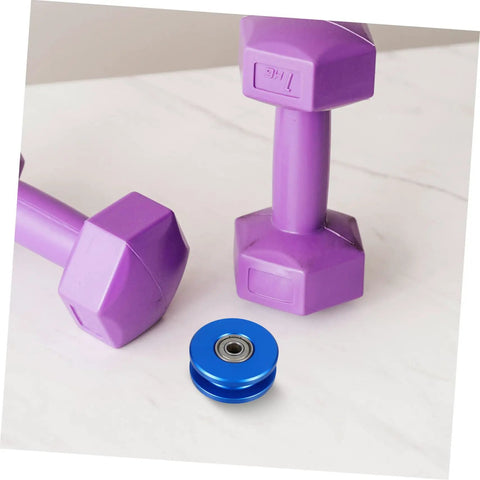 Aluminum U Groove Pulley For Gym Cable System Dual Bearing Silent Roller Stable Home Gym Fitness Gear For Smooth Weight Lifting Compact Quiet Durable Cable Pulley For Any Workout Setup blue pulley with bearing