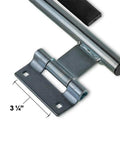 Close-up of Heavy Duty Cam Bar Lock Assembly For Side Door Of Enclosed Trailer, 3 1/4 inch zinc-coated hasp and bar