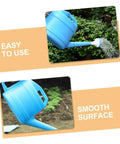 Long Spout Watering Can For Indoor And Outdoor Plants Plastic Watering Pot With Durable Ergonomic Handle And Long Nozzle Easy Grip For Flowers Foliage And Houseplants Sky Blue Gardening Tool, side view in use