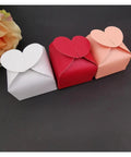 Colorful Love Heart Candy Gift Box Set Of 50 with red, pink, and white boxes, perfect for weddings and chocolate packaging.