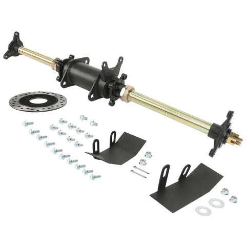 Beefed Up Rear Axle Kit For Go Kart ATV And Drift Trike Upgrades Fits 110cc 125cc 150cc 710mm 3 Stud Hub Sprocket And Brake Rotor