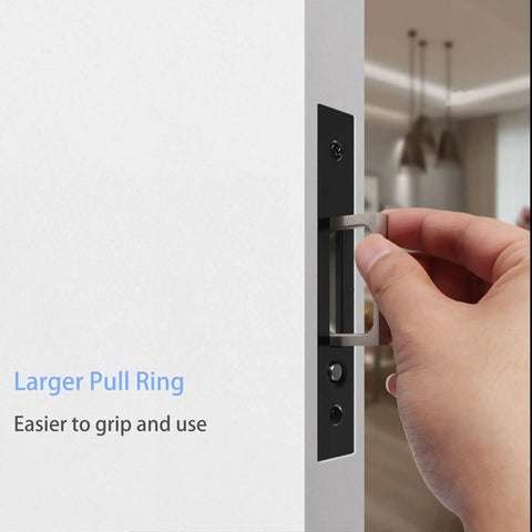 Pocket Door Edge Handle Set With Push Auto Pop Button And Auto Bounce For Sliding Doors, hand gripping pull ring