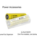 Nitecore NL2150HPi battery set in LumenTac organizer for 3000 Lumen Rechargeable Tactical Flashlight With Dual Power Sources