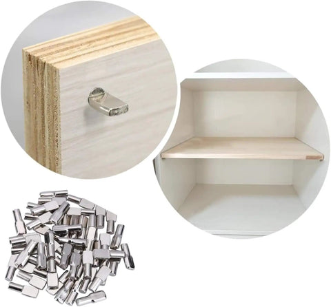 Set Of 120 Spoon Shape Shelf Pins In 5mm Diameter Stainless Steel For DIY Projects Anti Rust Cabinet Hardware in wooden shelf