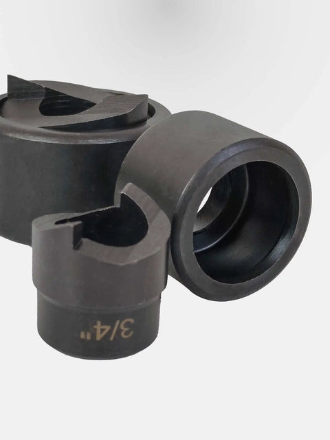 Manual Knockout Hole Punch Driver Kit with 3/4 inch dies for conduit installations, featuring clean and precise KO tool.