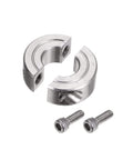 Two Piece Split Shaft Collar Clamp On For 1/2 Inch Shafts, 1-1/8 Inch Outer Diameter, 13/32 Inch Width, 304 Stainless Steel Axle Collar With Set Screw