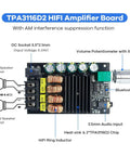 Bluetooth 5.0 Amplifier Board With TPA3116D2 Dual Channel 100W And 100W Output Mini Beefy HiFi Power Amp for home DIY speakers and audio receiver