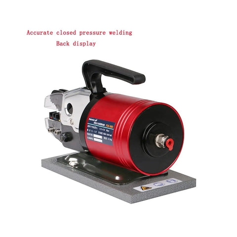 Heavy Duty Pneumatic Crimper Terminal Tool For Fast Electric Wire Compression showing back display with red and black motor.