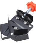 Pro Grade One Piece Portable Sturdy 90 Degree Corner Clamp with orange knob for accurate joint assembly in wood and metal working