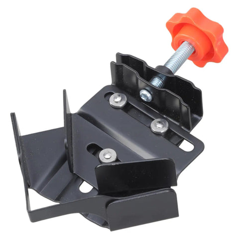 Pro Grade One Piece Portable Sturdy 90 Degree Corner Clamp with orange knob for accurate joint assembly in wood and metal working