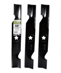 Three High Lift Blade Set For 48 Inch Mowers Compatible With Craftsman Husqvarna Poulan Replaces OEM Numbers 173920 180054