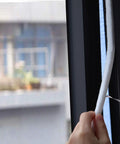 TORRAMI fuzzy brush weatherstripping for windows/doors, white, self-adhesive felt sealing strip, 11/32 x 11/32 in, 16 ft