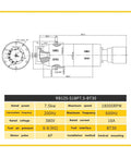 Technical diagram and specifications of Water Cooled Tool Change Round Spindle for CNC Machine Tools Metalworking BT40.