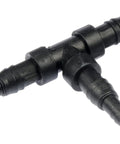 Dorman 493-011 three-way hard vacuum tubing tee, black plastic automotive hose connector for 1/8, 1/4 or 3/8 in. tubing