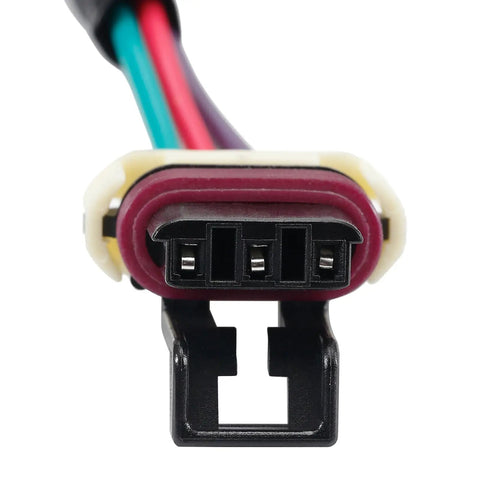 Close-up of 3 Wire Low Coolant Level Sensor Wire Repair End Pigtail Connector Harness For Peterbilt Kenworth Volvo
