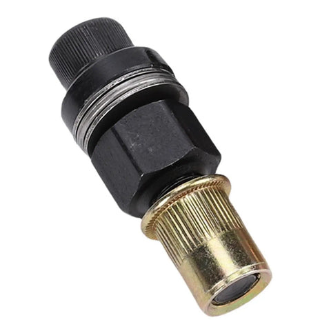 Close-up view of mandrel from Six Piece Hand Rivet Nut Tool Mandrel Set With 10-24 To 3 8 16 Threaded Inserts For Blind Nuts
