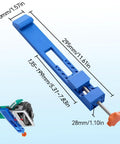 Precision Woodworking Cutting Machine Base Guide With Adjustable Positioner Clamp For Electric Circular Saws And Marble Mills, blue with dimensions.