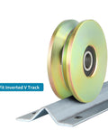Heavy Duty 4 Inch V Groove Wheel With Double Bearings For Silky Smooth Gate Sliding built for inverted V track support.