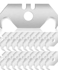 Hook Blade 30 Pack, Carbon Steel Utility Blades For Roofing And Carpet, Durable Razor Blades In A Plastic Box For Sharp Trim And Cutting, Heavy Duty Replacement Blades For Pro Jobs. 30 carbon steel hook blades shown