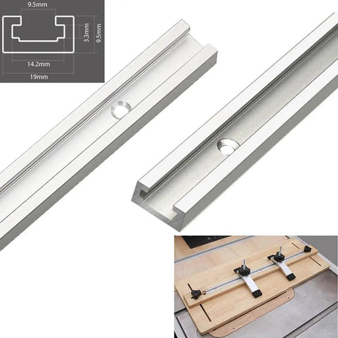 Heavy Duty Aluminum Alloy T Track Insert For Miter Jig Guide With Precision T Slot Design, 400mm length, fits standard jigs securely.