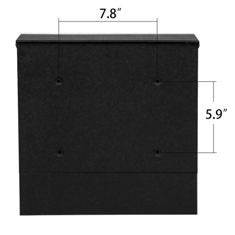 Built Tough Outdoor Wall Mount Locking Mailbox In Valencia Carbon Black, Galvanized Steel Construction, Top Loading And Rustproof Metal, Weather Resistant Design With Newspaper Holder, MD25N Model For Secure Mail And Packages