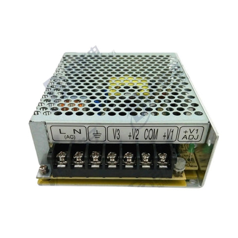 Regulated Triple Output DC Switching Power Supply, 50W 5V 5V 12V, Compact Industrial Control Unit For DIYers And Pros, LEDs And Electronics, High Efficiency, Overload, Overvoltage, And Short Circuit Protection, Indoor Use Only, metal case
