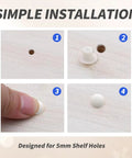 Steps showing installation of 500 Pieces Plastic Hole Plugs Set For Three Sixteenth Inch Holes White Round Button Caps
