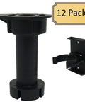 Heavy Duty Cabinet Leveler Legs 12 Pack, 330 Lb Per Leg, Adjustable Height From Three And Seven Eighths Inches To Six Inches