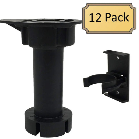 Heavy Duty Cabinet Leveler Legs 12 Pack, 330 Lb Per Leg, Adjustable Height From Three And Seven Eighths Inches To Six Inches