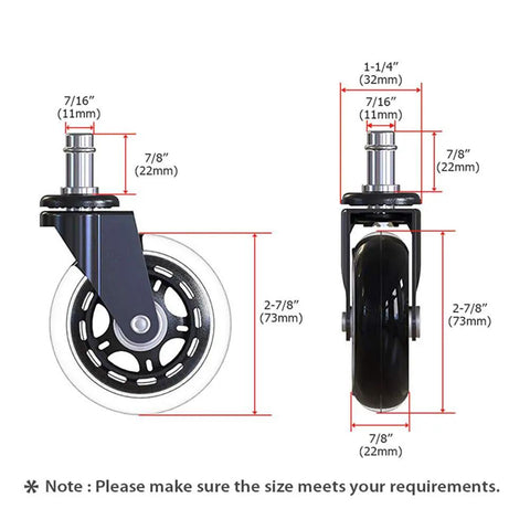 Heavy Duty 3 Inch Swivel Caster Wheels With Soft Rubber Tread Quiet Rolling Twin Design For Office Chairs Rolls Like A Dream Smooth Operator Replacement Set Handles Six Hundred Pounds Easily No Fuss
